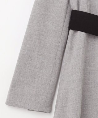 GRACE CONTINENTAL ウールタッチバイカラードレス グレー