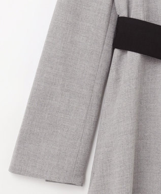 GRACE CONTINENTAL ウールタッチバイカラードレス グレー