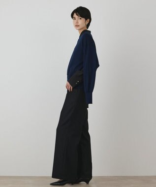 GRACE CONTINENTAL ウールタックワイドパンツ ブラック