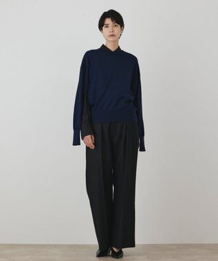 GRACE CONTINENTAL ウールタックワイドパンツ ブラック