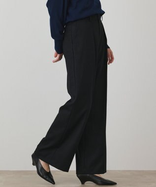 GRACE CONTINENTAL ウールタックワイドパンツ ブラック
