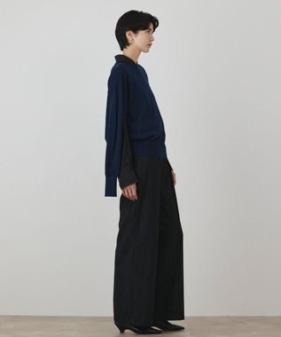 GRACE CONTINENTAL ウールタックワイドパンツ ブラック