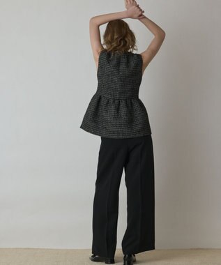 GRACE CONTINENTAL ツイードペプラムベスト ブラック