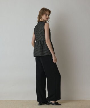 GRACE CONTINENTAL ツイードペプラムベスト ブラック