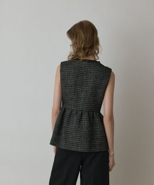 GRACE CONTINENTAL ツイードペプラムベスト ブラック