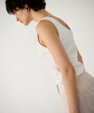 GRACE CONTINENTAL テレコノースリーブ ホワイト