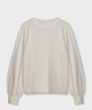 GRACE CONTINENTAL シアーラメニットトップ ホワイト