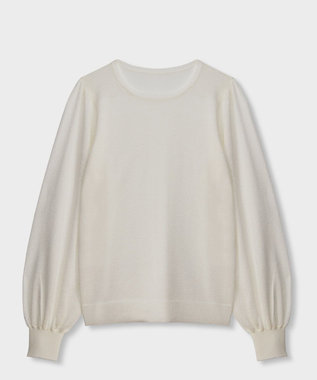 GRACE CONTINENTAL シアーラメニットトップ ホワイト