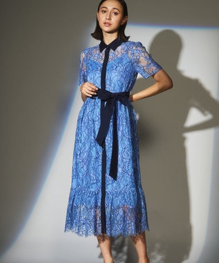 バイカラーレースシャツワンピース Grace Continental Grace Continental グレースコンチネンタル 通販 バイカラーレースシャツワンピース Grace Continental Grace Continental グレースコンチネンタル 通販