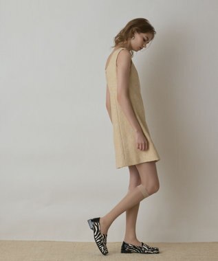 GRACE CONTINENTAL サラサジャガードミニワンピース ベージュ