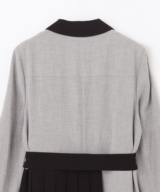 GRACE CONTINENTAL ウールタッチバイカラードレス グレー