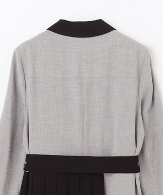 GRACE CONTINENTAL ウールタッチバイカラードレス グレー