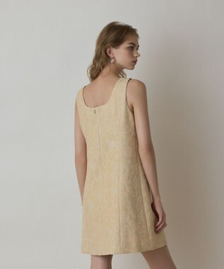 GRACE CONTINENTAL サラサジャガードミニワンピース ベージュ