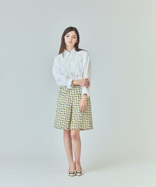 GRACE CONTINENTAL チュールヤーンツイードパンツ イエロー