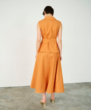 GRACE CONTINENTAL リネンタッチダブルブラウス オレンジ