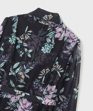 GRACE CONTINENTAL フラワーレイヤーワンピース ブラック