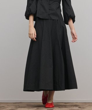GRACE CONTINENTAL ラメドットタフタジャガードスカート ブラック