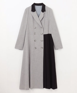 GRACE CONTINENTAL ウールタッチバイカラードレス グレー