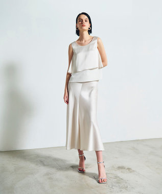 GRACE CONTINENTAL バックコンシャスサテンノースリーブ キナリ