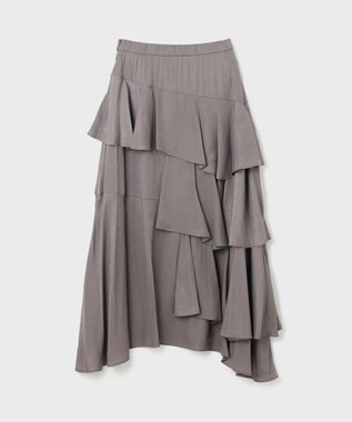 GRACE CONTINENTAL イレヘムサテンスカート チャコール