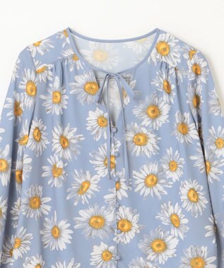 GRACE CONTINENTAL マーガレットフラワープリントブラウス ブルー