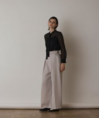 GRACE CONTINENTAL ドットオパールタイ付ブラウス ブラック