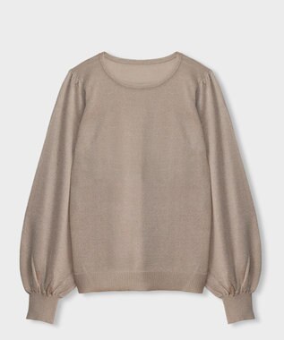 GRACE CONTINENTAL シアーラメニットトップ ベージュ