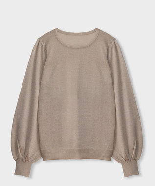 GRACE CONTINENTAL シアーラメニットトップ ベージュ