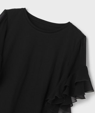 GRACE CONTINENTAL シフォンスリーブカットトップ ブラック
