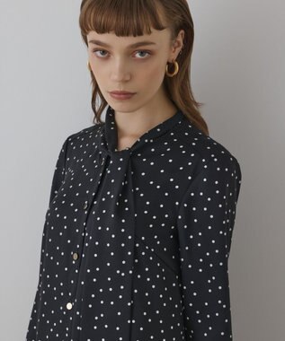 GRACE CONTINENTAL ランダムドットボウタイワンピース ブラック