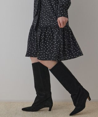 GRACE CONTINENTAL ランダムドットボウタイワンピース ブラック