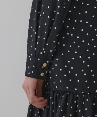 GRACE CONTINENTAL ランダムドットボウタイワンピース ブラック