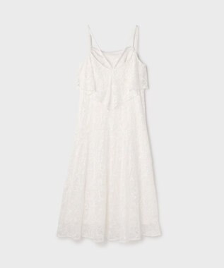 GRACE CONTINENTAL チュールレースロングワンピース ホワイト