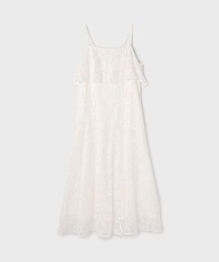 GRACE CONTINENTAL チュールレースロングワンピース ホワイト