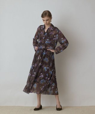 GRACE CONTINENTAL プリントセットアップワンピース ブラウン