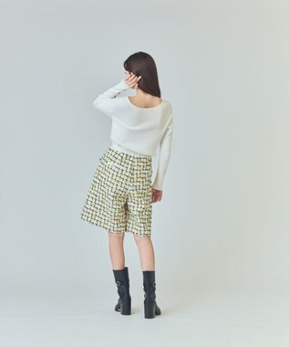 GRACE CONTINENTAL チュールヤーンツイードパンツ イエロー