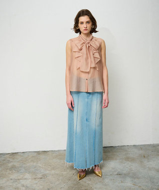 GRACE CONTINENTAL シアーボウタイノースリーブ ベージュ