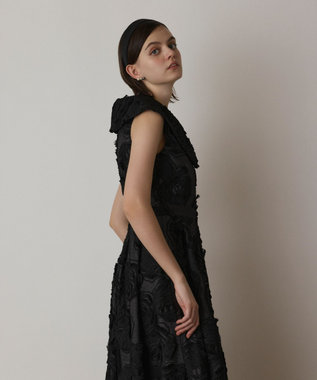 GRACE CONTINENTAL ローズ刺繍ワンピース ブラック