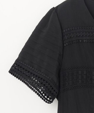 GRACE CONTINENTAL レース切替フレアワンピース ブラック