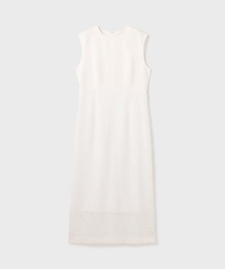 GRACE CONTINENTAL フェザー刺繍コンビワンピース ホワイト