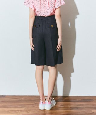 GRACE CONTINENTAL リネンタッチハーフパンツ ネイビー