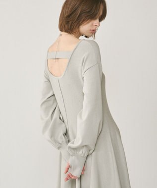 GRACE CONTINENTAL バックオープンニットワンピース グリーン