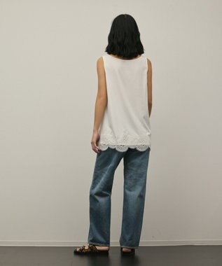 GRACE CONTINENTAL ヘムレースカットトップ ホワイト