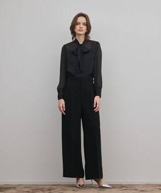 GRACE CONTINENTAL ストライプボウブラウス ブラック