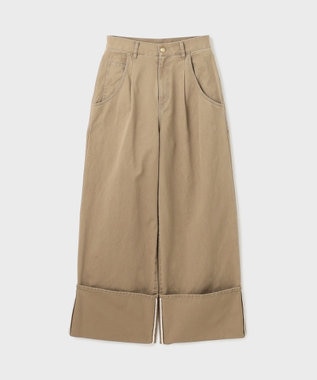 GRACE CONTINENTAL ロールアップワイドパンツ カーキ