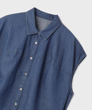 GRACE CONTINENTAL シアーデニムドルマントップ ブルー