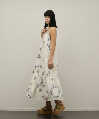 GRACE CONTINENTAL ハンカチパッチワークキャミワンピース ホワイト