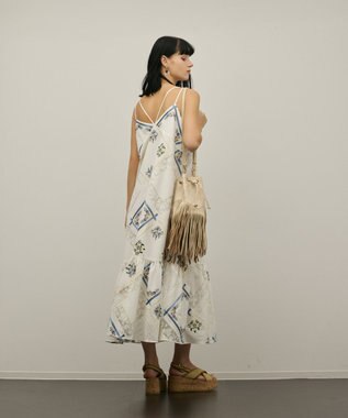 GRACE CONTINENTAL ハンカチパッチワークキャミワンピース ホワイト