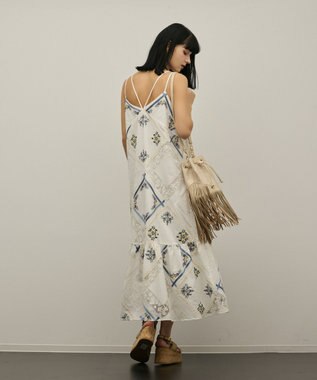 GRACE CONTINENTAL ハンカチパッチワークキャミワンピース ホワイト