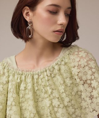 GRACE CONTINENTAL レースケープカットトップ ライトグリーン